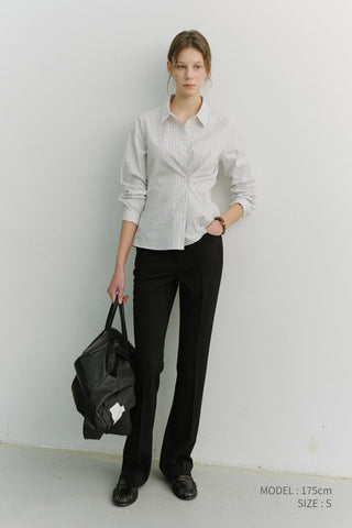 2-WAY ESSENTIAL STRIPED SHIRT GREY STRIPE