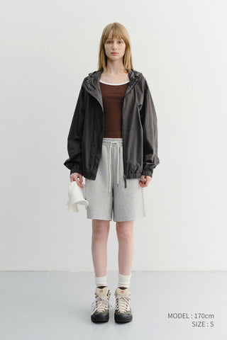 UNISEX LOGO SWEAT SHORTS MELANGE GREY