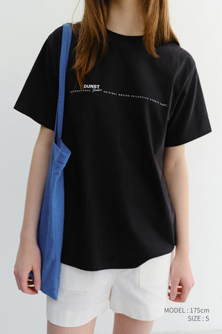 UNISEX MINIMAL LETTERING T-SHIRT BLACK