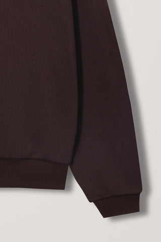 UNISEX LEATHER LOGO COLLARED T-SHIRT BROWN