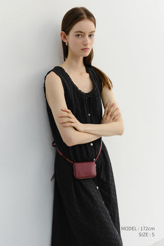 NEEDLEWORK BABYDOLL DRESS BLACK