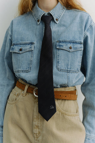 STRIPED TIE NAVY