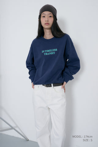 UNISEX SLOGAN SWEATSHIRT NAVY