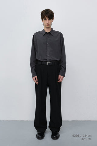 UNISEX REFINED COTTON SHIRT WASHED BLACK