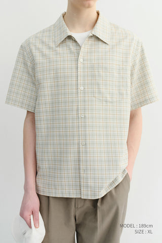 UNISEX CHECKED PAJAMA SHIRT OLIVE CHECK