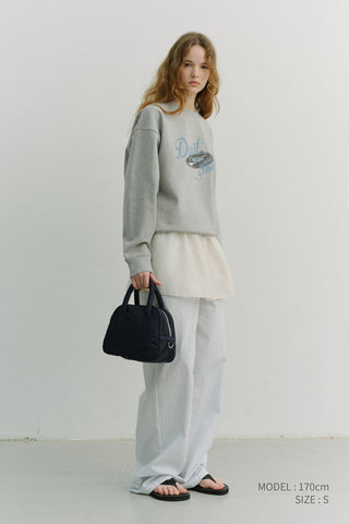 UNISEX VINYL SWEATSHIRT MELANGE GREY