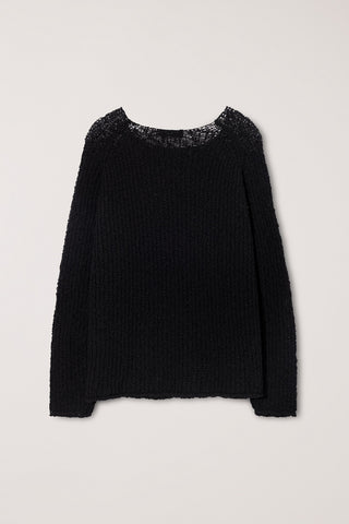 CROCHET CREWNECK KNIT BLACK