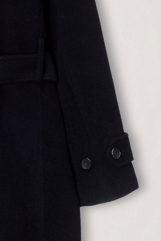 UNISEX BELTED CASHMERE MAC COAT BLACK