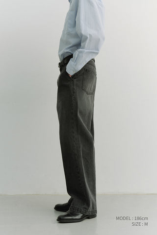 STRAIGHT SLACK JEANS GREY