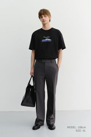 UNISEX SUMMER HOLIDAY CAR T-SHIRT BLACK