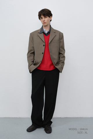 UNISEX CASHMERE V-NECK SWEATER RED