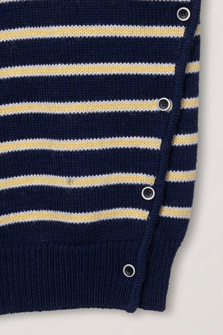 UNISEX STRIPED CHUNKY SWEATER NAVY