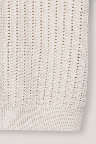 CROCHET COLLARED CARDIGAN IVORY