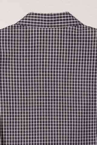 VINTAGE CAP SLEEVE SLIM SHIRT BLACK CHECK