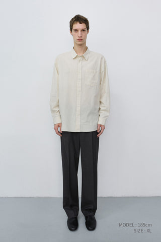 UNISEX INFORMAL SHIRT IVORY STRIPE