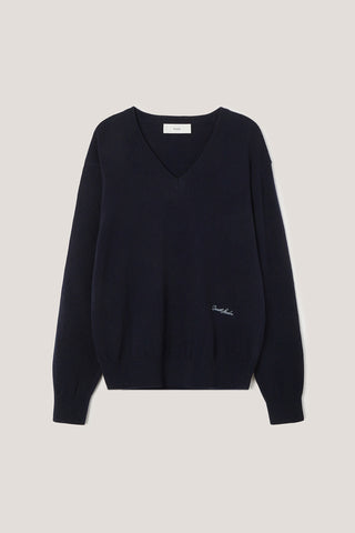 UNISEX SOFT V-NECK SWEATER FRENCH NAVY