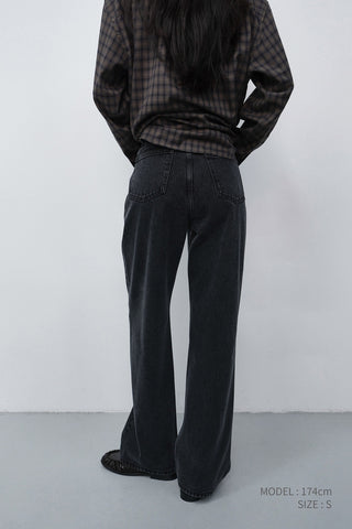WIDE JEANS WASHED BLACK