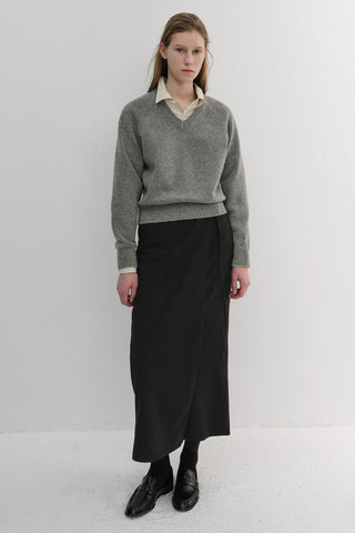 MAXI WRAP SKIRT BLACK