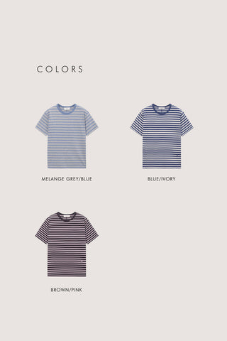 UNISEX STRIPED T-SHIRT BLUE IVORY