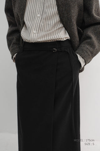 MAXI WRAP SKIRT BLACK