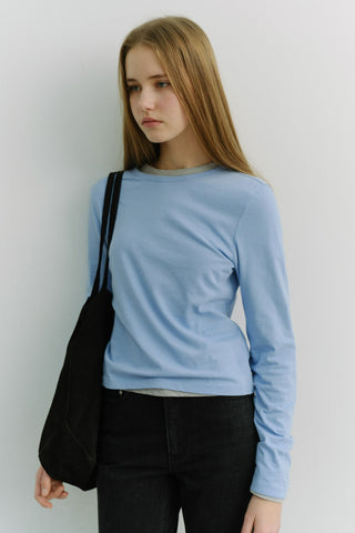 ESSENTIAL CREW-NECK T-SHIRT SOFT BLUE