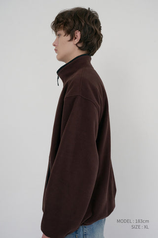 UNISEX ZIP-UP FLEECE SWEATSHIRT CHOCO BROWN