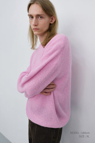 UNISEX HAIRLY SWEATER PALE PINK