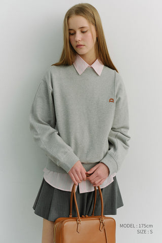 UNISEX DUNST LOGO CREASE SWEATSHIRT MELANGE GREY