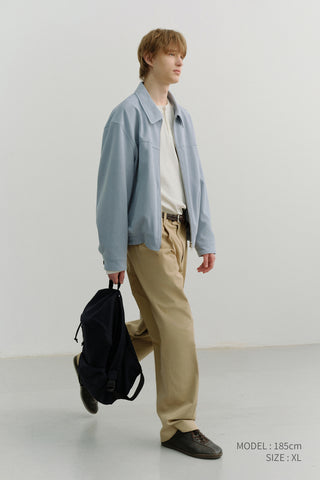 UNISEX ALTER-SUEDE COLLARED BLOUSON SOFT BLUE