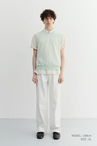 UNISEX SHEER LAYERING KNIT VEST MINT