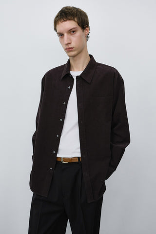 UNISEX CORDUROY SHIRT DARK BROWN