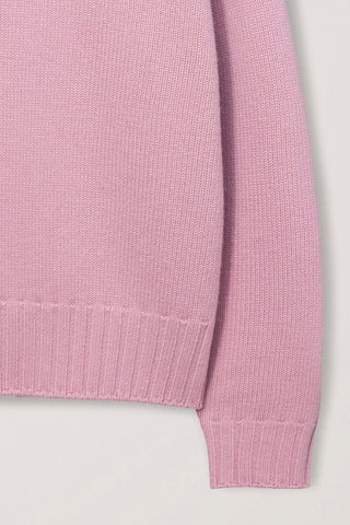 UNISEX CHUNKY ROLL NECK SWEATER SOFT PINK