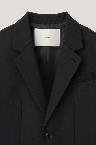 UNISEX 2 BUTTON WOOL BLAZER BLACK