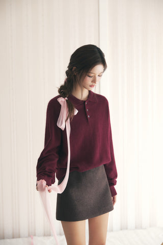 [SULLYOON PICK] WOOL MINI SKIRT DEEP BROWN