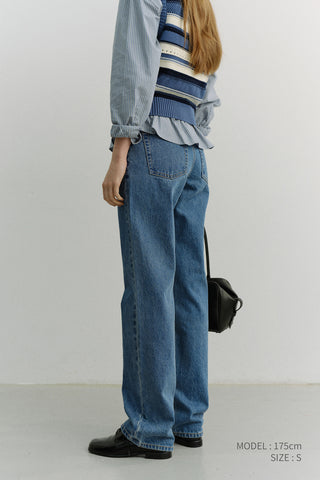ESSENTIAL STRAIGHT FULL LENGTH JEANS CLASSIC BLUE