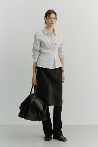 SEE-THROUGH LAYERING SKIRT BLACK