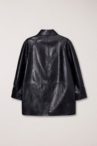 UNISEX LILY ALTER-LEATHER HALF JACKET BLACK