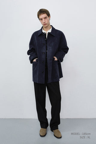 UNISEX CREWNECK KNIT CARDIGAN BLACK