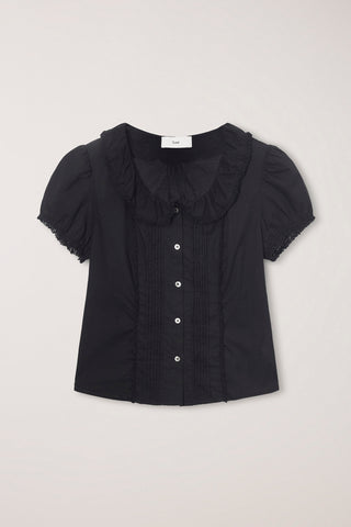 FRILL COLLARED BLOUSE BLACK