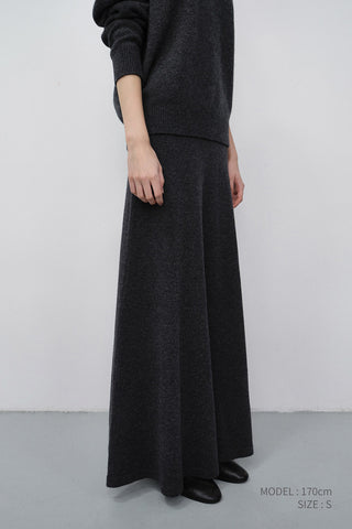 KNITTED MAXI SKIRT CHARCOAL GREY