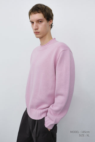 UNISEX CHUNKY ROLL NECK SWEATER SOFT PINK