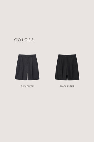 PLEATED BERMUDA SHORTS GREY