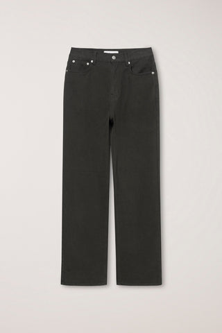 BRUSHED STRAIGHT JEANS KHAKI BROWN