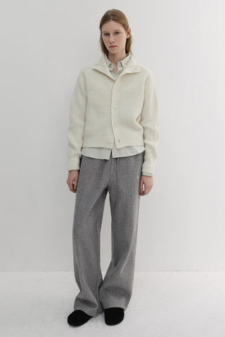 UNISEX JERSEY WIDE PANTS MELANGE GREY
