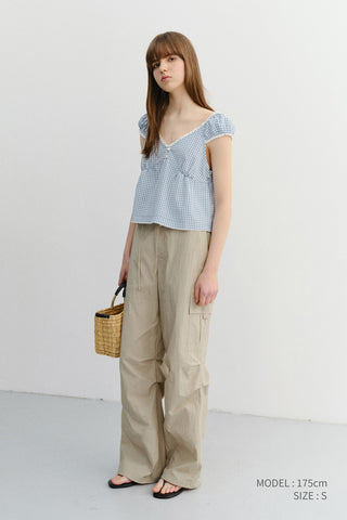 UTILITY PARACHUTE PANTS BEIGE
