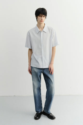 UNISEX HOLIDAY STRIPED SHIRT SOFT BLUE STRIPE