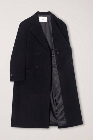 UNISEX LOOSE DOUBLE-BREASTED COAT BLACK