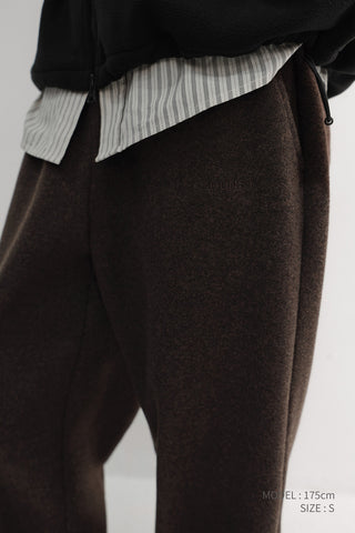 UNISEX JERSEY WIDE PANTS DARK BROWN