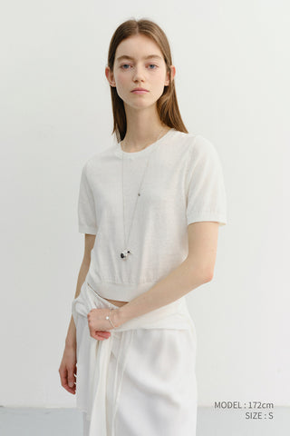 UNISEX LINEN CREWNECK KNIT WHITE