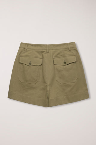 COTTON SAFARI SHORTS KHAKI BEIGE